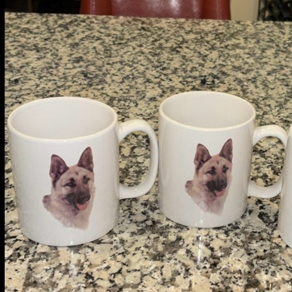 NWT German Shepherd Coffee Mug Bundle - 2 large coffee mugs ceramic